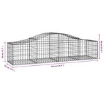 vidaXL Paniers à gabions arqués 2 Pièces 200x50x40/60 cm fer galvanisé