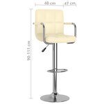 vidaXL Tabourets de bar lot de 2 crème similicuir