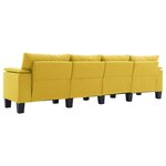 Vidaxl canapé à 4 places jaune tissu