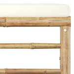 vidaXL Salon de jardin 8 Pièces avec coussins blanc crème bambou
