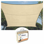 Perel Voile d'ombrage carrée 5 m Couleur crème GSS4500