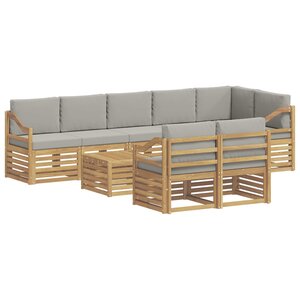 vidaXL Ensemble de canapés d'extérieur 9 Pièces Blanc et gris clair