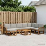 vidaXL Ensemble de canapés d'extérieur 9 Pièces Naturel et gris clair