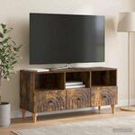 vidaXL Meuble TV Chêne Fumé 102 x 34 5 x 50 cm Bois d’ingénierie