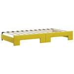 vidaXL Lit de jour avec lit gigogne jaune 100x200 cm velours