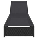 vidaXL Transat avec coussin 1-personne Noir 60 x 200 x 27cm polyrotin