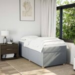 vidaXL Sommier à lattes de lit avec matelas gris clair 80x200 cm tissu