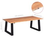 vidaXL Table basse Bois d'acacia massif 110 x 60 x 40 cm