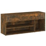 vidaXL Banc à chaussures Chêne fumé 105x30x45 cm Bois d'ingénierie