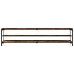 vidaXL Meuble TV chêne fumé 200x30x50 cm bois d'ingénierie et métal