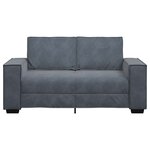 vidaXL Canapé à 2 places Gris foncé 120 cm Velours
