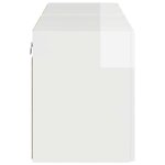 vidaXL Meuble TV mural 2 Pièces Blanc brillant 59 5 x 31 x 40 cm