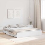 vidaXL Cadre de lit avec rangement avec tête de lit Blanc 200 x 200 cm