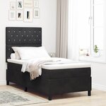 vidaXL Lit à ressorts avec matelas Noir 90 x 200 cm Velours