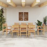 vidaXL Ensemble de salle à manger pour jardin 9 Pièces Marron
