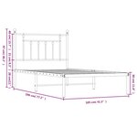 vidaXL Cadre de lit métal sans matelas et tête de lit blanc 100x190 cm