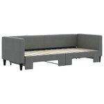 vidaXL Lit de jour avec gigogne sans matelas gris foncé 80x200 cm