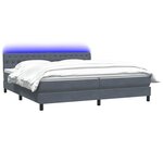vidaXL Sommier à lattes de lit et matelas et LED gris foncé 180x210cm velours
