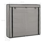 vidaXL Armoire à chaussures avec housse Gris 115x28x110 cm Tissu