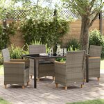 vidaXL Ensemble de salle à manger pour jardin 5 Pièces Gris polyrotin
