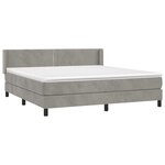 vidaXL Sommier à lattes de lit et matelas Gris clair 160x200cm Velours