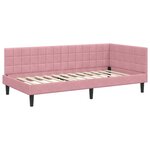 vidaXL Cadre de lit d'angle Rose 100 cm x 200 cm Velours