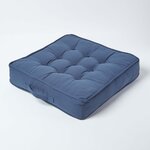 Coussin d'assise rehausseur en coton Bleu marine  50 x 50 x 10 cm - HOMESCAPES