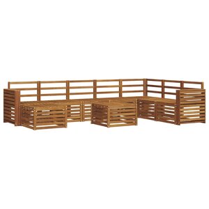vidaXL Ensemble de canapés d'extérieur 9 Pièces Naturel