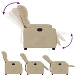 vidaXL Fauteuil inclinable électrique crème tissu microfibre