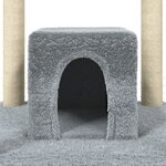 vidaXL Arbre à chat avec griffoirs en sisal Gris clair 174 cm