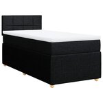 vidaXL Sommier à lattes de lit et matelas Noir 80x200 cm Tissu