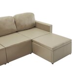 vidaXL Canapé-lit modulaire 3 places Cappuccino Similicuir
