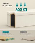 Banc de rangement pouf pliable 38 x 76 x 38 cm bout de lit repose-pieds coffre de rangement charge jusqu'à 300 kg pour salon chambre entrée blanc 12_0004170