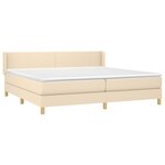 vidaXL Sommier à lattes de lit avec matelas Crème 200x200 cm Tissu