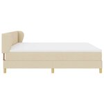 vidaXL Lit à ressorts avec matelas Crème 200 x 200 cm tissu