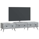vidaXL Meuble TV Sonoma gris 147 x 34 5 x 30 cm Bois d'ingénierie