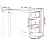 vidaXL Coiffeuse Corona 110x50x75 cm bois de pin massif