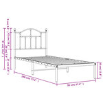 vidaXL Cadre de lit métal sans matelas avec tête de lit blanc 90x190cm