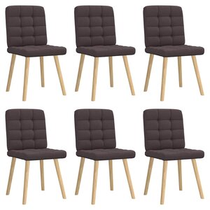 vidaXL Chaises à manger lot de 6 marron foncé tissu