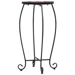 vidaXL Tables mosaïque 3 Pièces Terre cuite et blanc Céramique