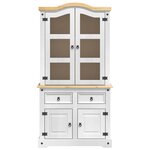 vidaXL Buffet avec tiroir Blanc 100 x 48 5 x 179 cm Pin massif