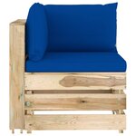 vidaXL Canapé de jardin 2 places avec coussins Bois imprégné de vert