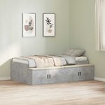 vidaXL Cadre de lit Gris béton 70 x 190 cm Bois d'ingénierie