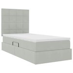 vidaXL Lit avec rangement et matelas Gris clair 90 x 190 cm Velours
