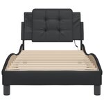 vidaXL Cadre de lit avec LED sans matelas noir 90x200 cm