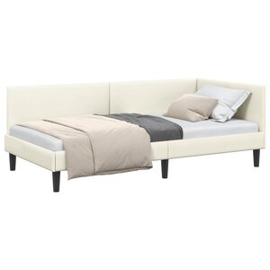vidaXL Cadre de lit d'angle avec tête de lit Crème 80 cm x 200 cm