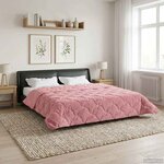 vidaXL Duvet complet toute l'année Matelassé Rose 220 x 260 cm
