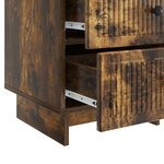 vidaXL Cabinet de chevet avec tiroir Chêne fumé 43 x 41 x 66 5 cm