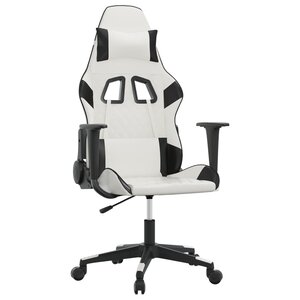 vidaXL Chaise de jeu Blanc et noir Similicuir