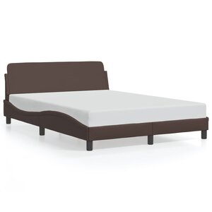 vidaXL Cadre de lit Dover marron 140x190 cm similicuir